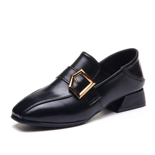 dress shoes slip on pumps women woman metal buckle pu leather casual female square toe med heels leisure ladies, Black
dress shoes slip on pumps women woman metal buckle pu leather casual female square toe med heels leisure ladies, Black
