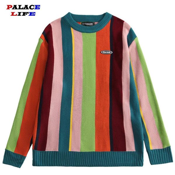 men's sweaters 2021 autumn knitted sweater men color vertical stripes streetwear pullover harajuku hip hop loose woman cotton top, White;black
men's sweaters 2021 autumn knitted sweater men color vertical stripes streetwear pullover harajuku hip hop loose woman cotton top, White;black