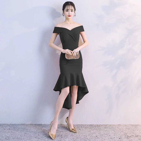 luxury evening dress 1293# toast bride spring and summer fishtail medium long one shoulder engagement dignified evening, Black;gray
luxury evening dress 1293# toast bride spring and summer fishtail medium long one shoulder engagement dignified evening, Black;gray