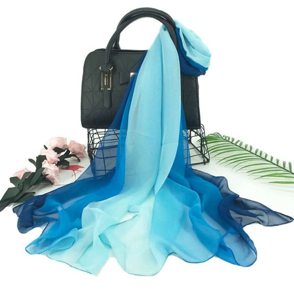 new spring and summer color change women's georgette dance long training body etiquette activities scarves, Blue;black
new spring and summer color change women's georgette dance long training body etiquette activities scarves, Blue;black