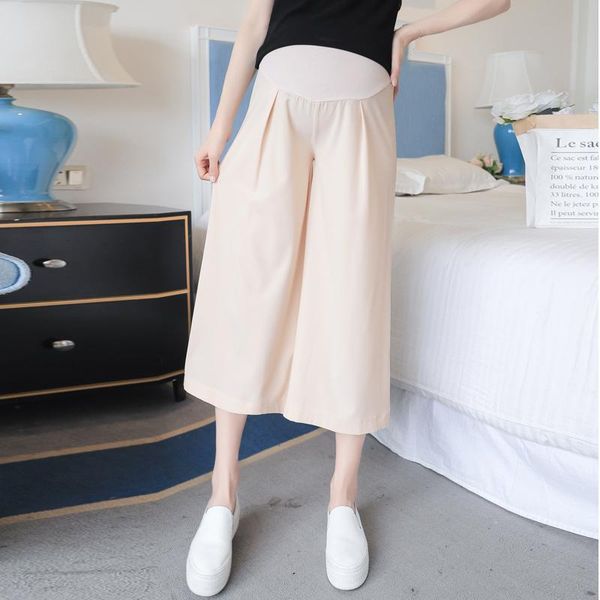 maternity bottoms 2021 summer pregnant women chiffon trousers high waist loose wide-legged pants mid-calf straight, White
maternity bottoms 2021 summer pregnant women chiffon trousers high waist loose wide-legged pants mid-calf straight, White
