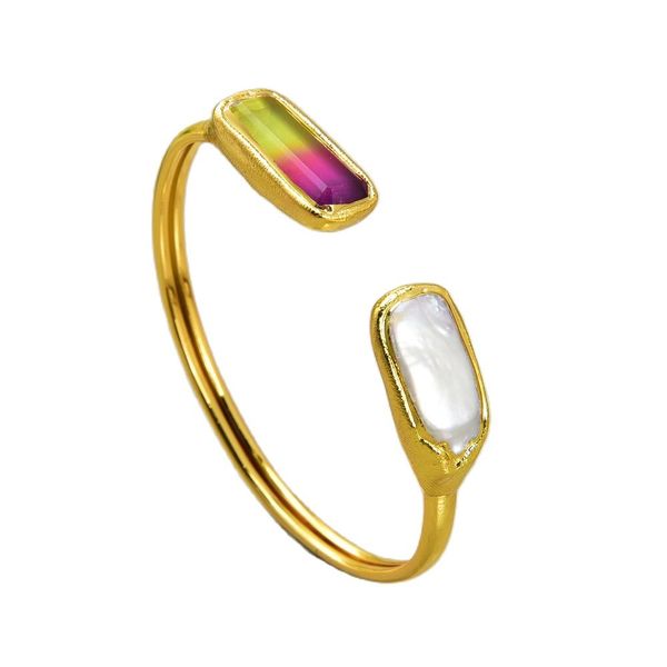 guaiguai jewelry cultured white biwa pearl rainbow color crystal gold plated bangle bracelet for women real lady fashion jewellry, Black
guaiguai jewelry cultured white biwa pearl rainbow color crystal gold plated bangle bracelet for women real lady fashion jewellry, Black