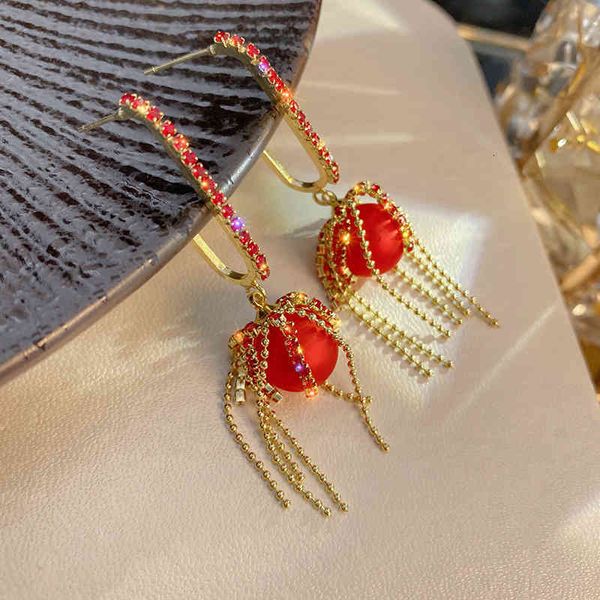 charms earrings 925 silver needle red lantern flash diamond tassel chinese style year celebration fashion personality, Golden
charms earrings 925 silver needle red lantern flash diamond tassel chinese style year celebration fashion personality, Golden