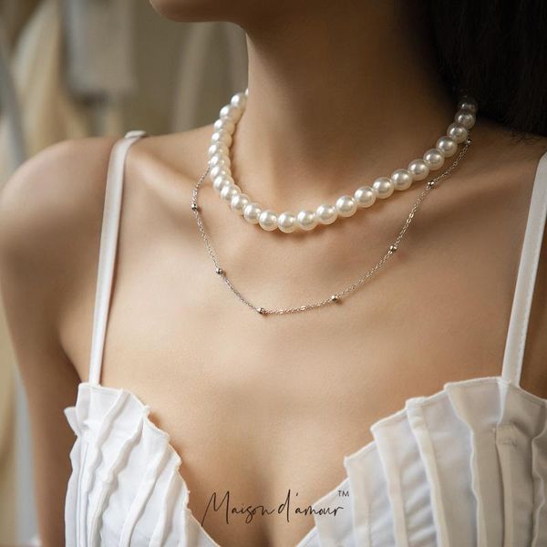 chains wholesale vintage baroque europe style 2 layers pearls necklace gold platinum filled luxury women jewelry, Silver
chains wholesale vintage baroque europe style 2 layers pearls necklace gold platinum filled luxury women jewelry, Silver