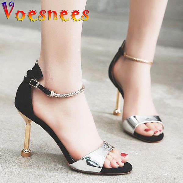dress shoes metal chain heels buckle strap summer women cover heel thin high walk show mixed colors fashion party sandals, Black
dress shoes metal chain heels buckle strap summer women cover heel thin high walk show mixed colors fashion party sandals, Black