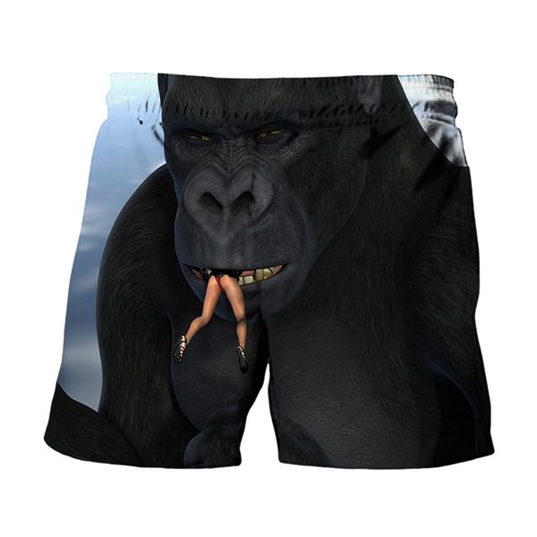 men beach shorts gorilla king kong badmode oversized animal prints streetwear cold summer 3d fashion loose men's broek, White;black
men beach shorts gorilla king kong badmode oversized animal prints streetwear cold summer 3d fashion loose men's broek, White;black