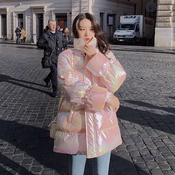 light luxurystand chic style glossy skin pink drawstring horn sleeve collar loose bread down cotton padded jacket female women winter parka, Black
light luxurystand chic style glossy skin pink drawstring horn sleeve collar loose bread down cotton padded jacket female women winter parka, Black