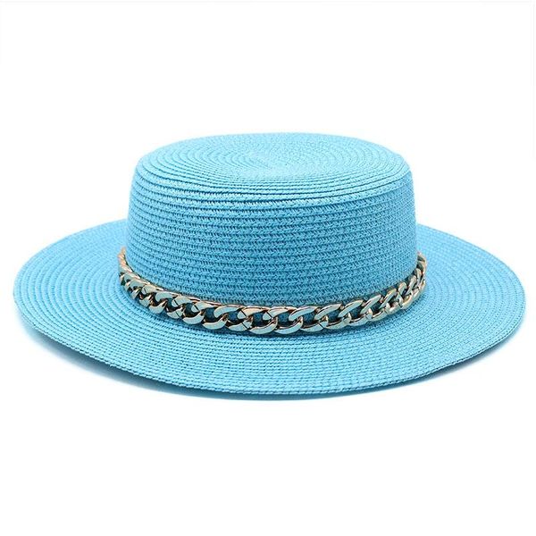 wide brim hats metal chain flat hat straw ladies summer beach women sunshade holiday seaside jazz wholesale, Blue;gray
wide brim hats metal chain flat hat straw ladies summer beach women sunshade holiday seaside jazz wholesale, Blue;gray