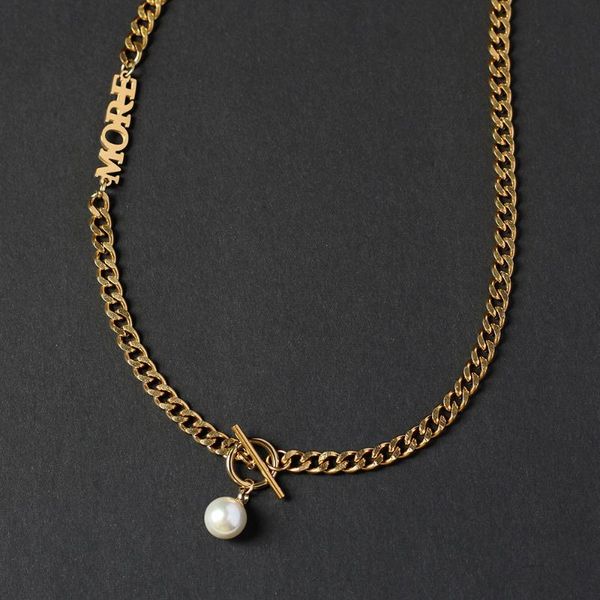 pendant necklaces ghidbk vintage more letter charms stainless steel female ot toggle imitation pearl minimalist link chain necklace, Silver
pendant necklaces ghidbk vintage more letter charms stainless steel female ot toggle imitation pearl minimalist link chain necklace, Silver