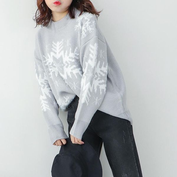 women's sweaters 2021 women printed snow autumn winter long sleeve pull femme solid pullover female casual knitted pullovers, White;black
women's sweaters 2021 women printed snow autumn winter long sleeve pull femme solid pullover female casual knitted pullovers, White;black