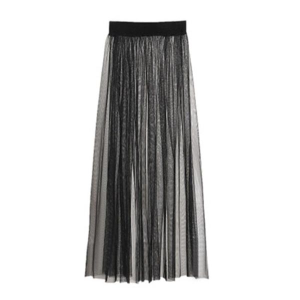 skirts 100cm sunscreen pleated skirt midi slip vintage transparent mesh tulle women jupe high waist perspective summer, Black
skirts 100cm sunscreen pleated skirt midi slip vintage transparent mesh tulle women jupe high waist perspective summer, Black