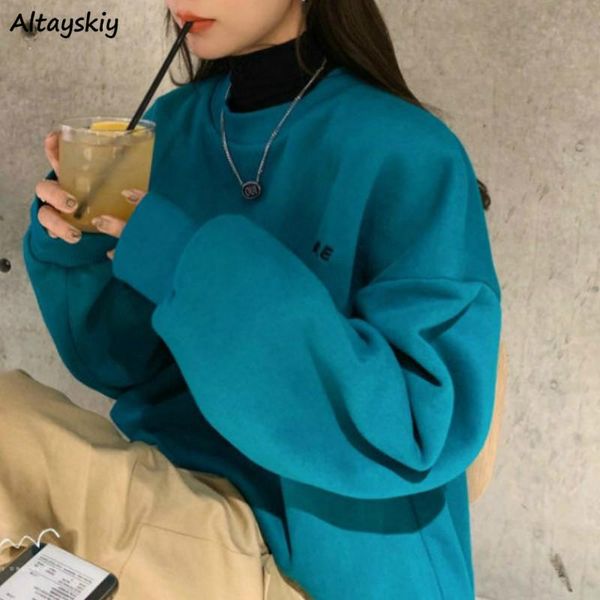 women's hoodies & sweatshirts no hat women embroidery various color letter simple korean style plus velvet chic leisure all match thick, Black
women's hoodies & sweatshirts no hat women embroidery various color letter simple korean style plus velvet chic leisure all match thick, Black