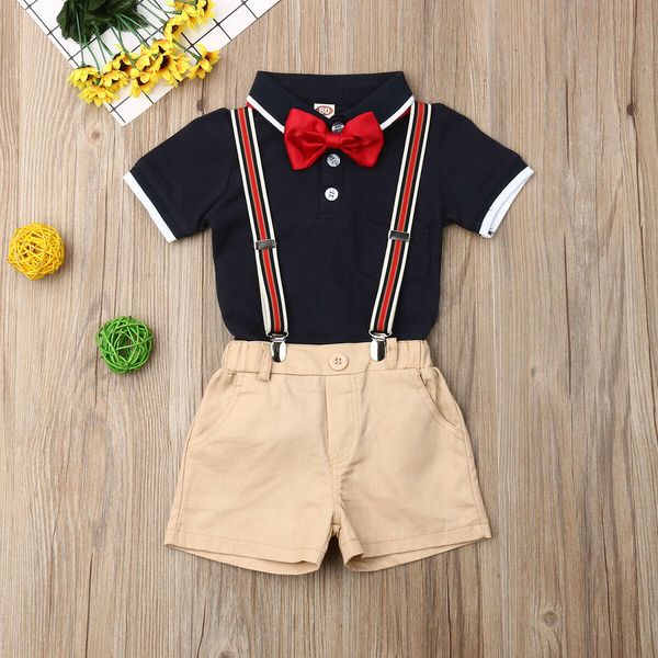 summer gentleman kids boys clothes sets solid t-shirts +overalls shorts+bow tie 0-5y, White
summer gentleman kids boys clothes sets solid t-shirts +overalls shorts+bow tie 0-5y, White