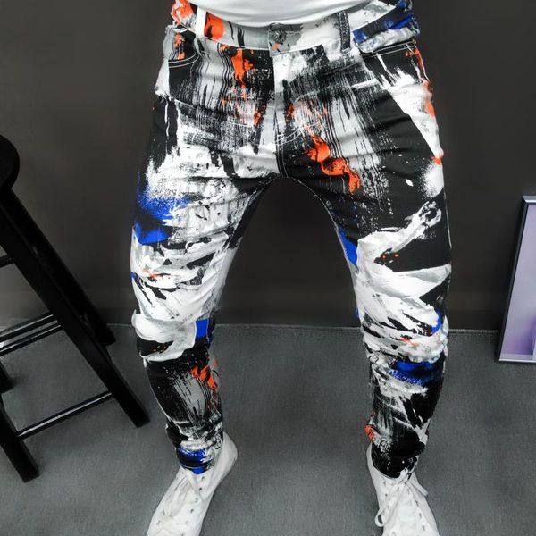 men's jeans designer printed skinny party casual trousers pantalones moda hombre 2021 high street washed painted men streetwear, Blue
men's jeans designer printed skinny party casual trousers pantalones moda hombre 2021 high street washed painted men streetwear, Blue
