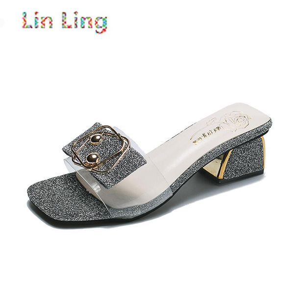 slippers summer gold bling transparent women shoes woman mules slides peep toe high heels female metal ladies, Black
slippers summer gold bling transparent women shoes woman mules slides peep toe high heels female metal ladies, Black