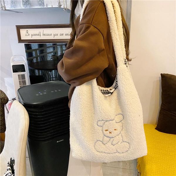 evening bags women's bag soft shopper with lamb wool cute bear like fabric shoulder canvas handbag tote large capacity for girls
evening bags women's bag soft shopper with lamb wool cute bear like fabric shoulder canvas handbag tote large capacity for girls