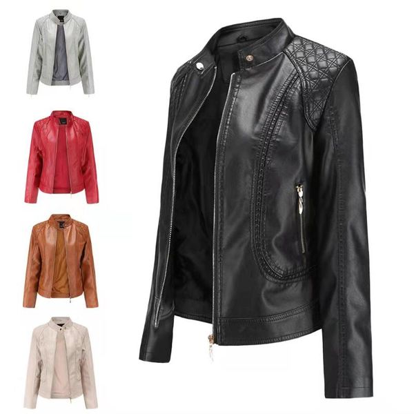 women's leather & faux 2021 autumn/winter coat femininity pu suit collar tide jacket, Black
women's leather & faux 2021 autumn/winter coat femininity pu suit collar tide jacket, Black