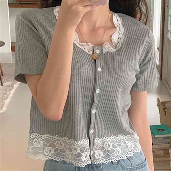 women's t-shirt slim sweet lace patchwork knitted all match summer femme chic lady brief ol knitwear short sleeves t-shirts u199, White
women's t-shirt slim sweet lace patchwork knitted all match summer femme chic lady brief ol knitwear short sleeves t-shirts u199, White