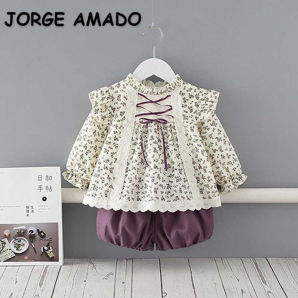 spring baby girls 2-pcs sets long puff sleeves lace shirts + purple shorts children clothes e9172 210610, White
spring baby girls 2-pcs sets long puff sleeves lace shirts + purple shorts children clothes e9172 210610, White