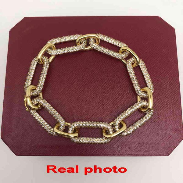 simple copper zircon chain new fashiontrendsetter cross border accessories women's creative bracelet, Golden;silver
simple copper zircon chain new fashiontrendsetter cross border accessories women's creative bracelet, Golden;silver