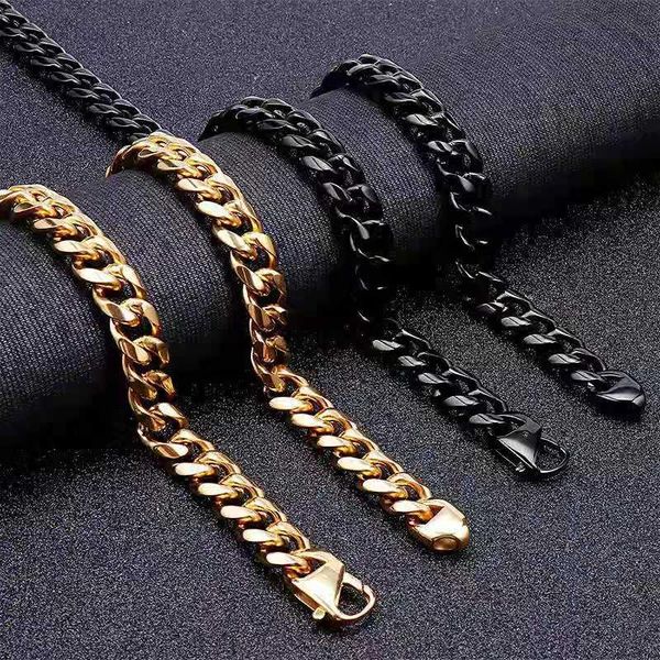 chains 13mm wide polished black gold stainless steel cuban curb link chain bracelets necklace for men women fashion male bike jewelry, Silver
chains 13mm wide polished black gold stainless steel cuban curb link chain bracelets necklace for men women fashion male bike jewelry, Silver