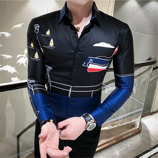 2021 british style long sleeve jacket printing camisa social masculina streetwear men casual slim fit shirt x5cg, White
2021 british style long sleeve jacket printing camisa social masculina streetwear men casual slim fit shirt x5cg, White