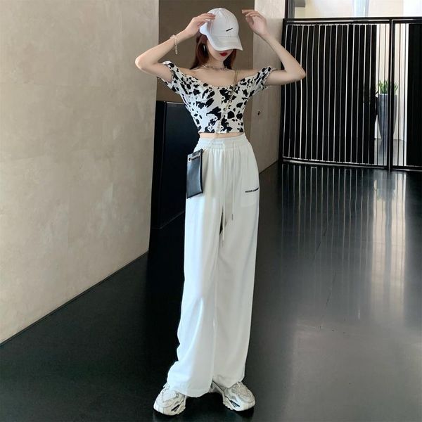 women's pants & capris korean high waist white wide leg sweatpants women streetwear casual loose straight long fashion trousers hipster, Black;white
women's pants & capris korean high waist white wide leg sweatpants women streetwear casual loose straight long fashion trousers hipster, Black;white