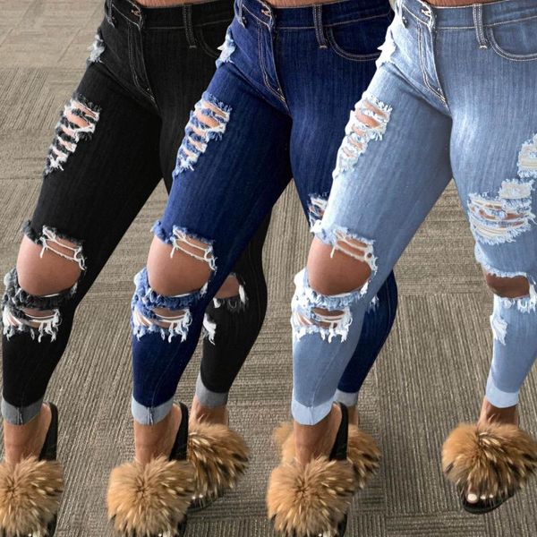 women's jeans women stretch ripped distressed skinny high waist denim pants shredded trousers casual jeggings ladies spring autumn wear, Blue
women's jeans women stretch ripped distressed skinny high waist denim pants shredded trousers casual jeggings ladies spring autumn wear, Blue