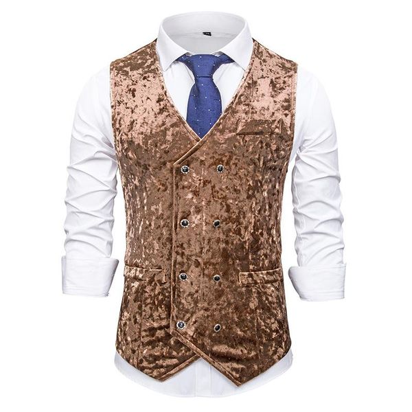 men's vests double breasted velvet suit vest gentlemen business casual sleeveless waistcoat men party wedding tuxedo gilet uomo, Black;white
men's vests double breasted velvet suit vest gentlemen business casual sleeveless waistcoat men party wedding tuxedo gilet uomo, Black;white
