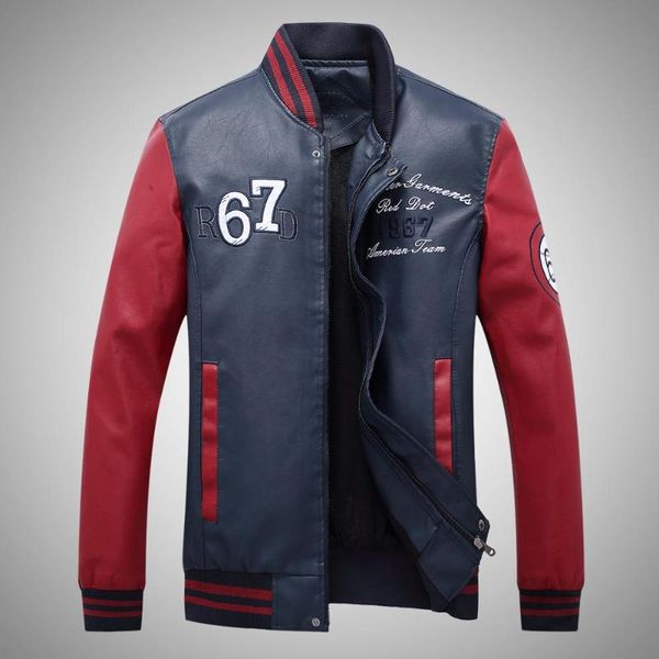 men's fur & faux 2021 pu leather jacket baseball college jaqueta couro autumn winter coats, Black
men's fur & faux 2021 pu leather jacket baseball college jaqueta couro autumn winter coats, Black