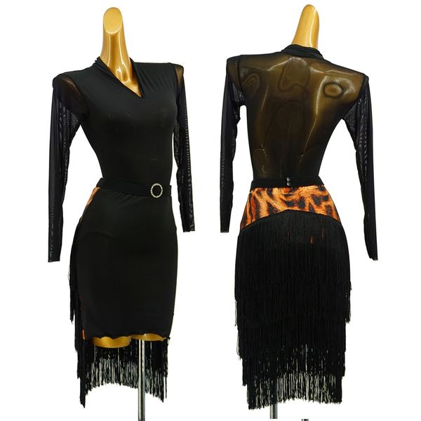 black latin dance dress ladies prom club stage outfit leopard fringe skirt practice clothes female rumba gatsby salsa dress 1589, Black;red
black latin dance dress ladies prom club stage outfit leopard fringe skirt practice clothes female rumba gatsby salsa dress 1589, Black;red