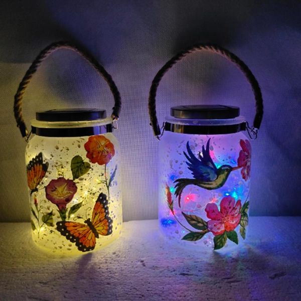 solar lamps led glass bottle light flower hummingbird butterfly mason jar hanging outdoor garden decorations
solar lamps led glass bottle light flower hummingbird butterfly mason jar hanging outdoor garden decorations