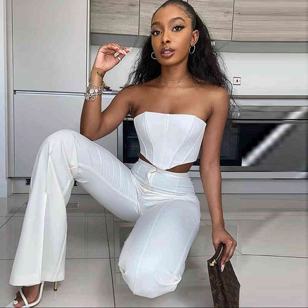 women's tracksuits asia strapless boned corset crop two piece set women high waist flare trousers 2 sets summer long pants suit whte, Gray
women's tracksuits asia strapless boned corset crop two piece set women high waist flare trousers 2 sets summer long pants suit whte, Gray
