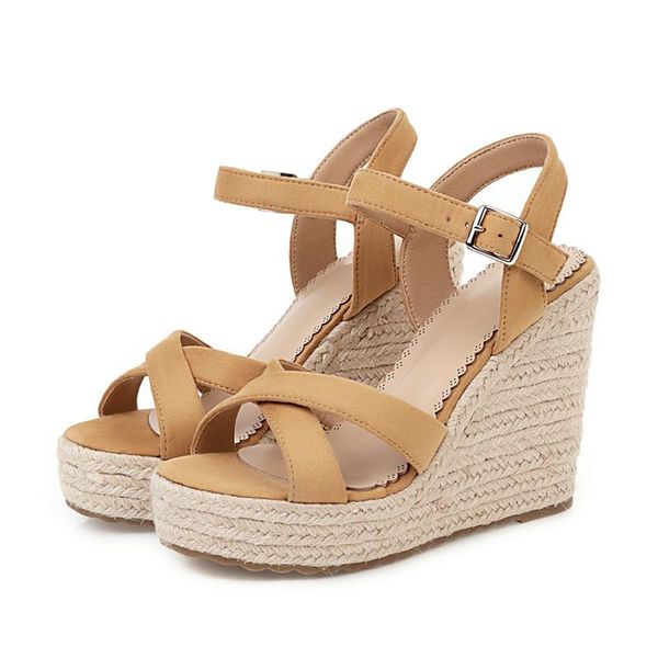 fanyuan summer sandals women kid suede sandals wedding platform wedges increase shoes spring summer shoes size 34-43, Black
fanyuan summer sandals women kid suede sandals wedding platform wedges increase shoes spring summer shoes size 34-43, Black