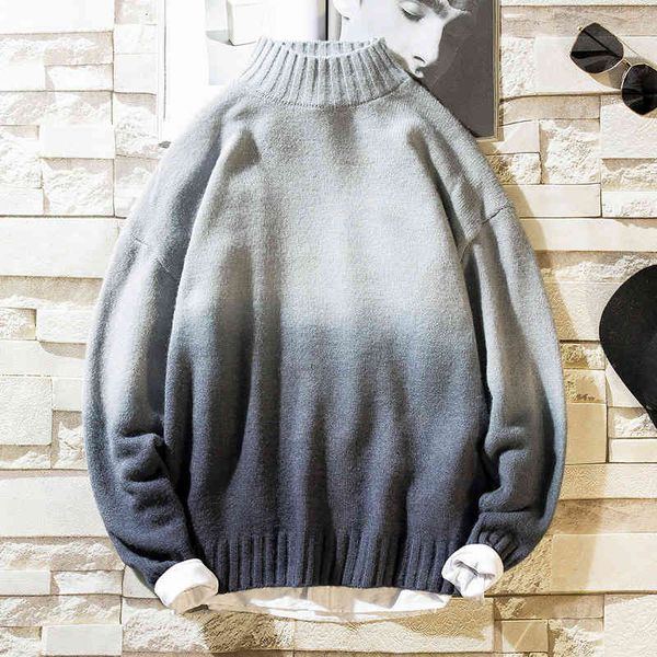 sweater knit autumn and winter men's wear teenagers thickened half high collar pullover, White;black
sweater knit autumn and winter men's wear teenagers thickened half high collar pullover, White;black