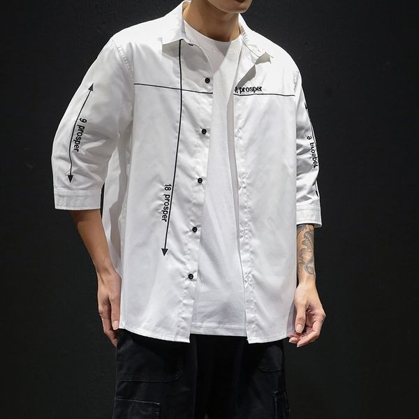 summer new quarter sleeve shirt men's trend korean casual men's shirt spring and autumn versatile quarter short sleeve, White;black
summer new quarter sleeve shirt men's trend korean casual men's shirt spring and autumn versatile quarter short sleeve, White;black