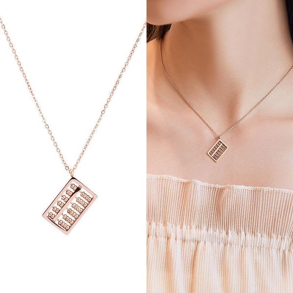 pendant necklaces 2021 lucky personality abacus clavicle chain titanium steel hypoallergenic rose gold non-fading necklace, Silver
pendant necklaces 2021 lucky personality abacus clavicle chain titanium steel hypoallergenic rose gold non-fading necklace, Silver