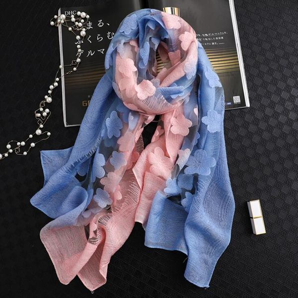 2021 new sunscreen silk scarf women's long gradient shawl fashion trend warm scarf gc9, Blue;gray
2021 new sunscreen silk scarf women's long gradient shawl fashion trend warm scarf gc9, Blue;gray