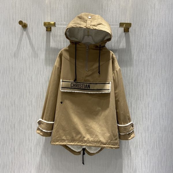 down jacket d family's 21 autumn and winter letters loose coat lamb wool button long sleeve hooded versatile stormsuit windbreaker wome, Black
down jacket d family's 21 autumn and winter letters loose coat lamb wool button long sleeve hooded versatile stormsuit windbreaker wome, Black