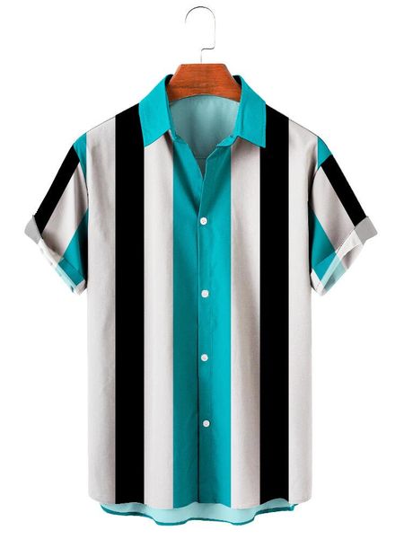 men's casual shirts 2021 summer short sleeve shirt large size striped digital printed top, White;black
men's casual shirts 2021 summer short sleeve shirt large size striped digital printed top, White;black