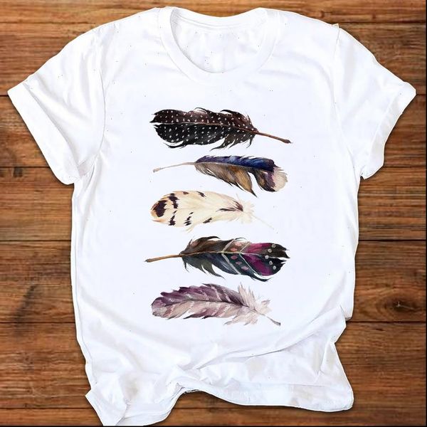 women graphic feather watercolor flower 90s style ladies printing print clothes lady tees female t shirt womens t shirt, White
women graphic feather watercolor flower 90s style ladies printing print clothes lady tees female t shirt womens t shirt, White
