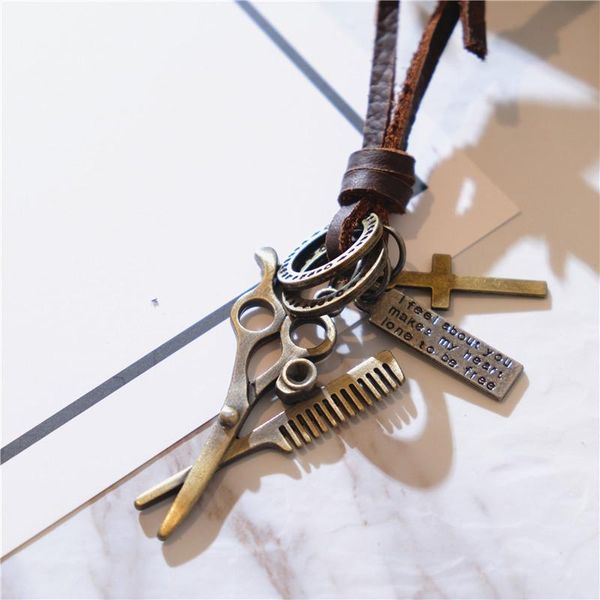 pendant necklaces niuyitid scissors with comb necklace women men genuine leather jewelry collar chain barbershop hairdresser gift, Silver
pendant necklaces niuyitid scissors with comb necklace women men genuine leather jewelry collar chain barbershop hairdresser gift, Silver