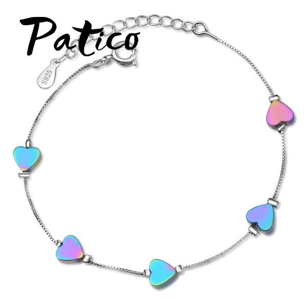 link, chain patico colorful women fashion heart pendants bracelets bangles s90 silver trendy birthday party anniversary, Black
link, chain patico colorful women fashion heart pendants bracelets bangles s90 silver trendy birthday party anniversary, Black