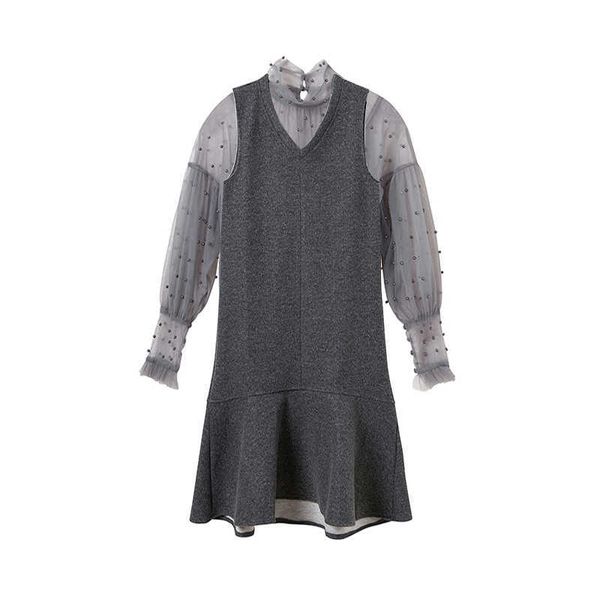 perhaps u women mesh stand collar puff sleeve pearls beading two pieces set midi dress gray beige winter autumn t0008 210529, White
perhaps u women mesh stand collar puff sleeve pearls beading two pieces set midi dress gray beige winter autumn t0008 210529, White