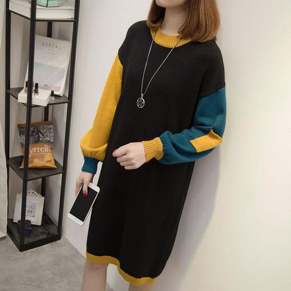 women's sweaters autumn winter round neck plus velvet bottoming dress large size mid-length lantern sleeve sweater a561, White;black
women's sweaters autumn winter round neck plus velvet bottoming dress large size mid-length lantern sleeve sweater a561, White;black