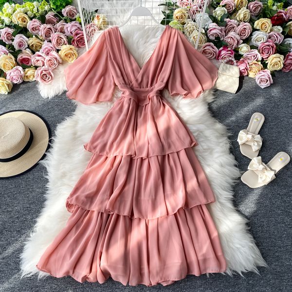 summer women dress ruffled short-sleeved chiffon dress v-neck beach long dress backless cake dresses vestidos size xl, Black
summer women dress ruffled short-sleeved chiffon dress v-neck beach long dress backless cake dresses vestidos size xl, Black