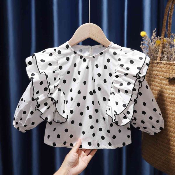 retro korean style baby girls blouse butterfly ruched dot printed tees cotton autumn kids princess clothes, White;black
retro korean style baby girls blouse butterfly ruched dot printed tees cotton autumn kids princess clothes, White;black