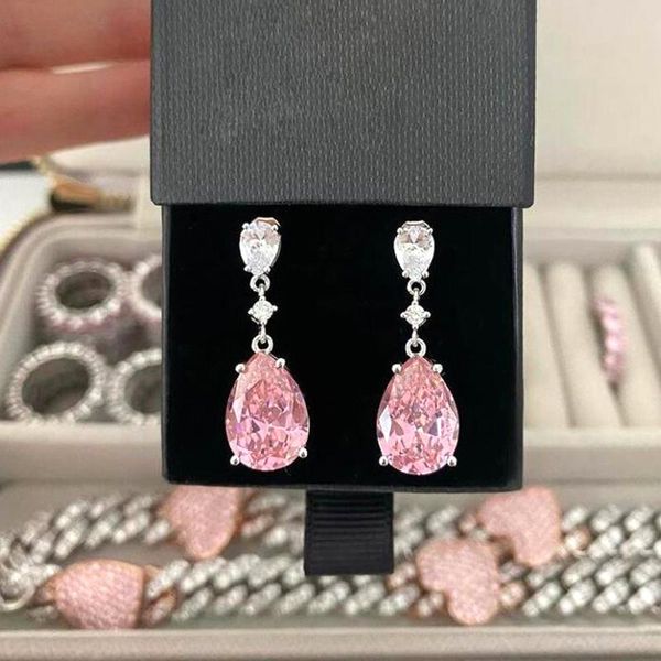 dangle & chandelier silver color women earring geometric water drop pear shaped pink clear cz charm earrings 2021 summer selling jewelry
dangle & chandelier silver color women earring geometric water drop pear shaped pink clear cz charm earrings 2021 summer selling jewelry
