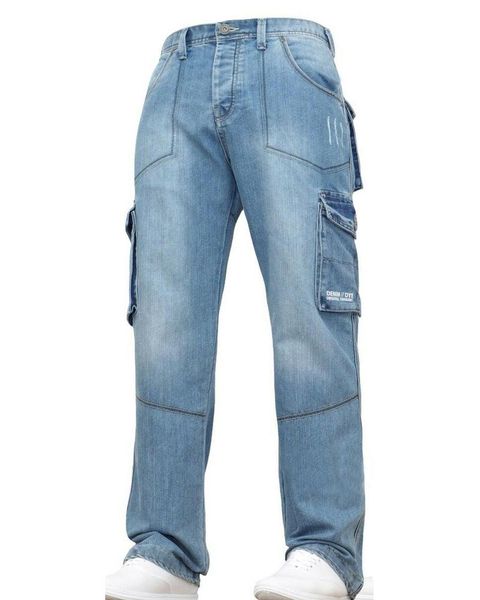 men's jeans men straight loose solid colour multi-pocket denim pants cargo hip hop style classic casual streetwear trousers, Blue
men's jeans men straight loose solid colour multi-pocket denim pants cargo hip hop style classic casual streetwear trousers, Blue