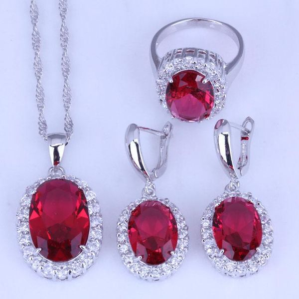 earrings & necklace romantic round rose red cubic zirconia sets, hoop / pendant rings silver color jewelry sets j0482
earrings & necklace romantic round rose red cubic zirconia sets, hoop / pendant rings silver color jewelry sets j0482